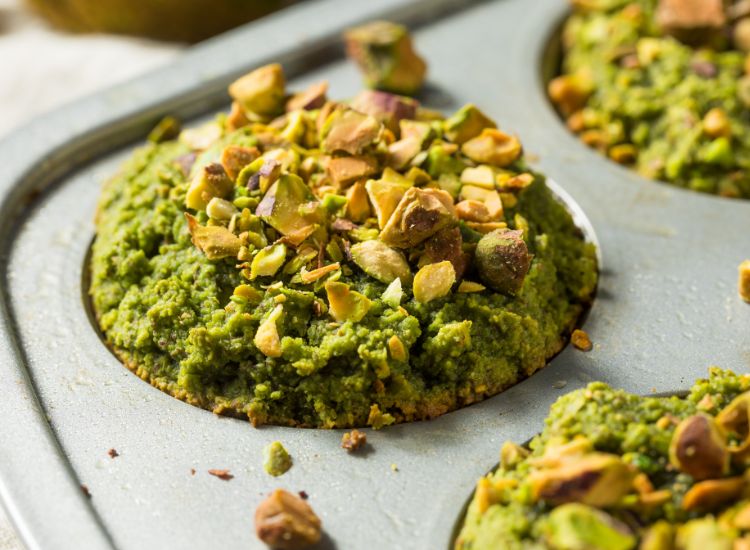 Muffins maison au matcha et pistaches